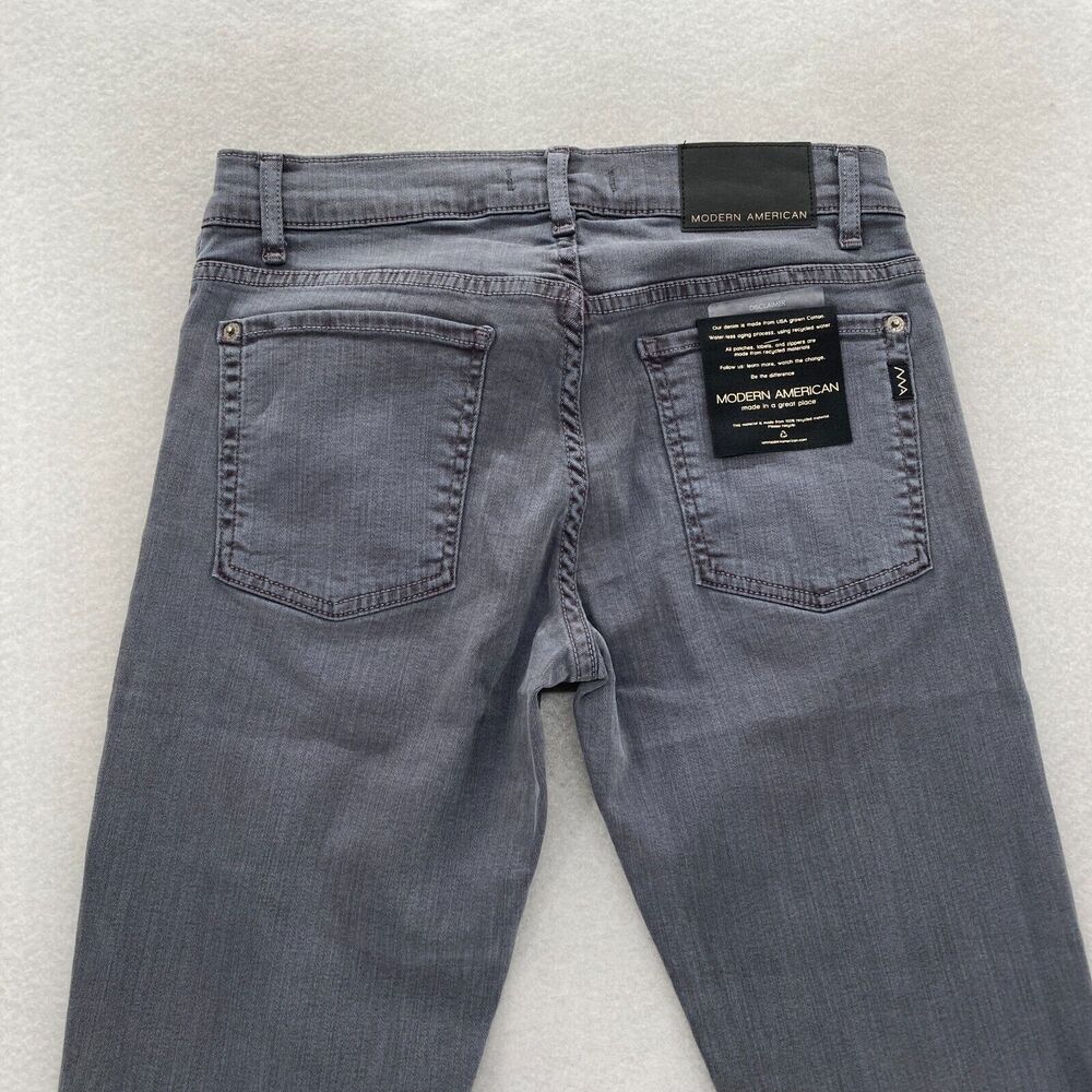 Modern American‎ Lexington Slim Jeans Mens 29x32 Storm Wash Gray Denim Stretch - Picture 12 of 14